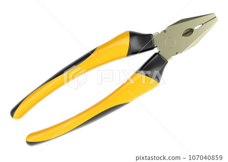 Pliers, closeup. 3D rendering Pliers, closeup. 3D rendering 107040859