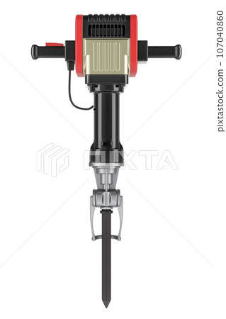 Pneumatic drill, jackhammer or demolition hammer. 3D rendering Pneumatic drill, jackhammer or demolition hammer. 3D rendering 107040860