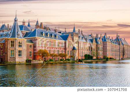 The Hague Ridderzaal in Binnenhof, Hofvijver lake Meeting place of States General of the Netherlands 107041708