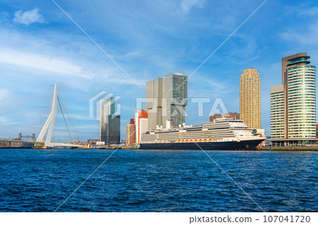 Rotterdam. Spectacular Skylines, Captivating Beauty of Rotterdam's City Center Revealed. 107041720