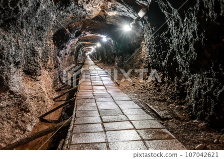 Underground corridor of Stachelberg artillery fortress built before World War II. Zacler, Giant Mountains, Czech Republic 107042621