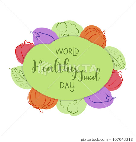World healthy food day , doodle vegetables. World healthy food day , doodle vegetables. 107043318