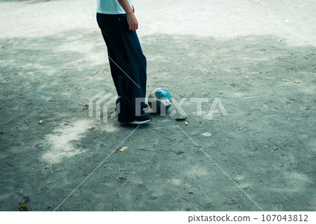 soccer ball and mom soccer ball and mom 107043812