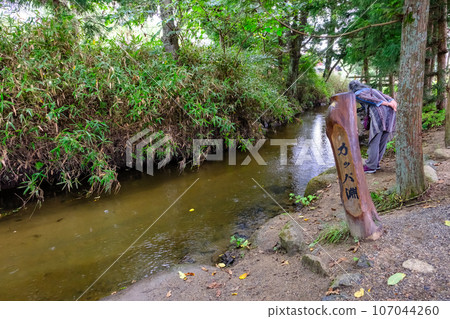 A woman looking into Kappabuchi A woman looking into Kappabuchi 107044260