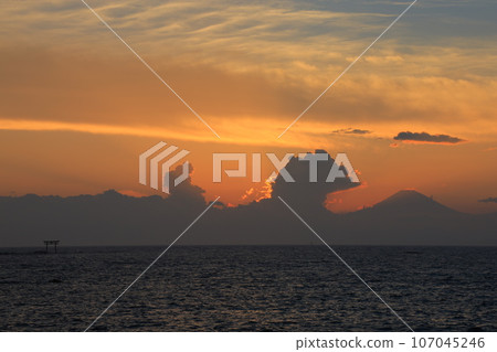 Sunset over the sea 107045246
