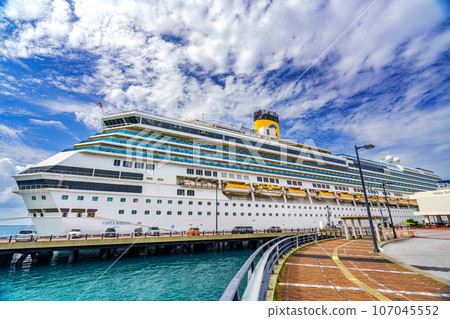 Harbor where luxury liners are anchored 107045552