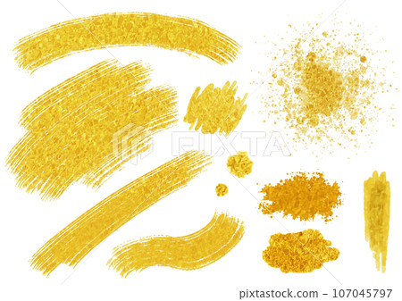 A set of parts drawn with gold brushes etc. A set of parts drawn with gold brushes etc. 107045797
