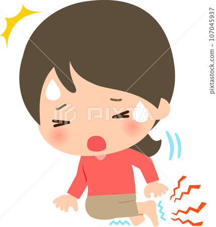 A woman whose legs are numb and unable to move 107045937