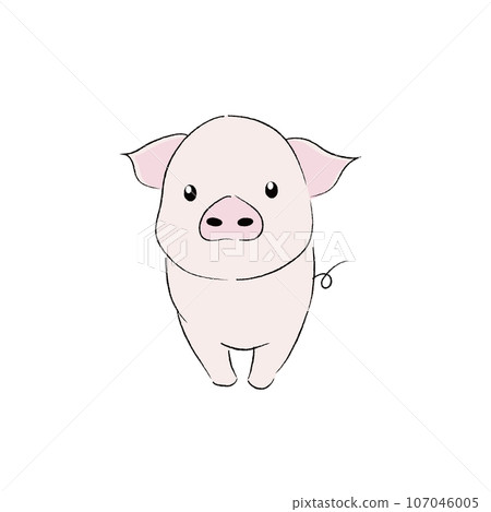 可愛的小豬插畫色彩 107046005