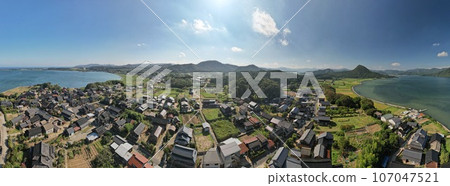 山陰海岸國立公園，寧靜的鄉村景觀，無人機空拍 107047521