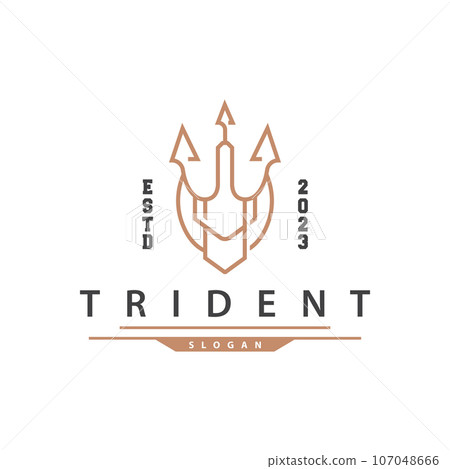 Neptune Poseidon Trident Logo, Spear Simple Vintage Template Design Neptune Poseidon Trident Logo, Spear Simple Vintage Template Design 107048666