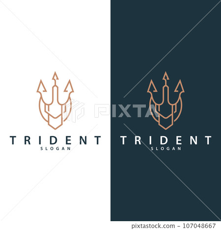 Neptune Poseidon Trident Logo, Spear Simple Vintage Template Design Neptune Poseidon Trident Logo, Spear Simple Vintage Template Design 107048667