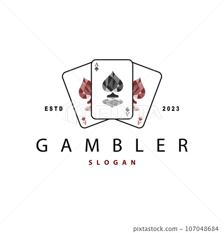 Poker Card Logo Classic Vector Gambling Game Design Simple Symbol Template Poker Card Logo Classic Vector Gambling Game Design Simple Symbol Template 107048684