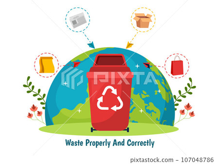 Waste Properly And Correctly Vector Illustration with Demonstration of Correct Garbage Sorting and Proper Disposal in Flat Cartoon Background Design Waste Properly And Correctly Vector Illustration with Demonstration of Correct Garbage Sorting and Proper Disposal in Flat Cartoon Background Design 107048786