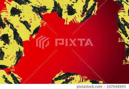 Red tiger pattern frame using hand-painted materials 107048945