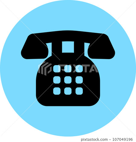 Black phone simple icon illustration 107049196