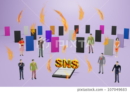 Image of the Internet burning up due to SNS 107049683