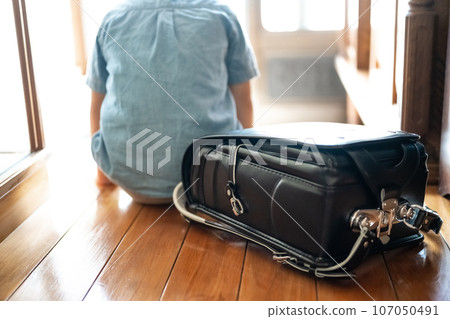 Elementary school student commuting to and from school 107050491