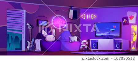 Game and stream room setup. 107050538