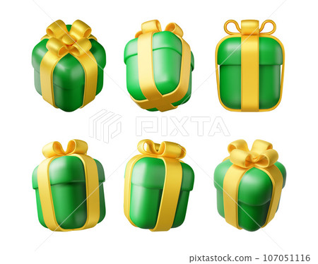 3D Gift Box Set Isolated 3D Gift Box Set Isolated 107051116