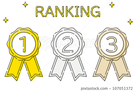 簡單排名獎牌徽章圖示集,第一至第三名 簡單排名獎牌徽章圖示集,第一至第三名 107051372