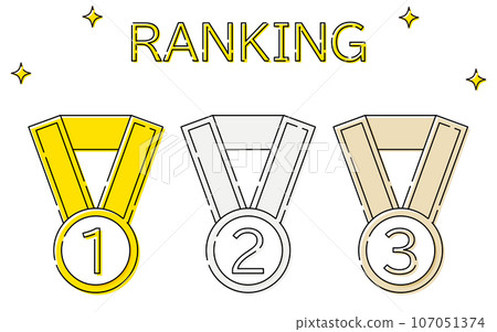 簡單排名獎牌徽章圖示集，第一至第三名 107051374