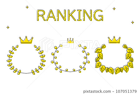 Plant leaf style simple line drawing ranking icon set Plant leaf style simple line drawing ranking icon set 107051379