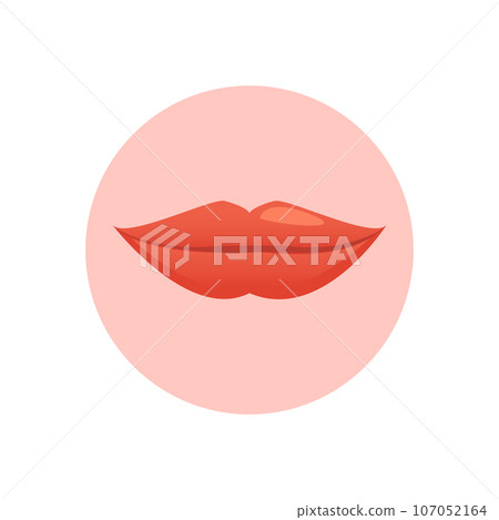 Red big plump lips makeup design icon Red big plump lips makeup design icon 107052164