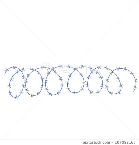 Sharp barbed wire fence barrier frame illustration 107052165
