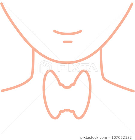 Healthy thyroid gland body organ silhouette line icon Healthy thyroid gland body organ silhouette line icon 107052182