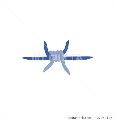 Sharp barbed wire fence barrier frame illustration 107052196