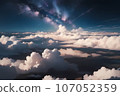 雲之上的天空和雲海，黎明，黎明 107052359
