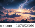 雲之上的天空和雲海，黎明，黎明 107052360