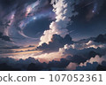 雲之上的天空和雲海，黎明，黎明 107052361