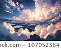 雲之上的天空和雲海，黎明，黎明 107052364