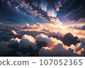 雲之上的天空和雲海，黎明，黎明 107052365