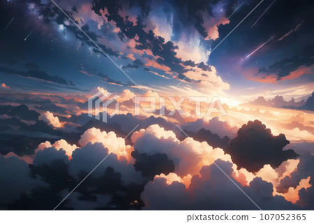 雲之上的天空和雲海,黎明,黎明 雲之上的天空和雲海,黎明,黎明 107052365