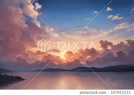 黃昏時的湖水與天空 黃昏時的湖水與天空 107052531