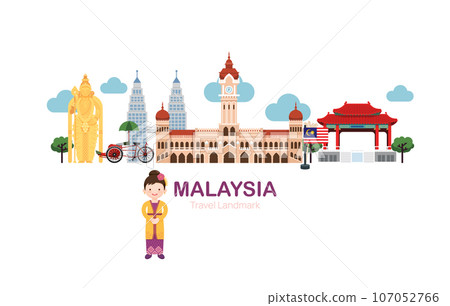 malaysia Travel Elements Landmark.Vector Illustration 107052766