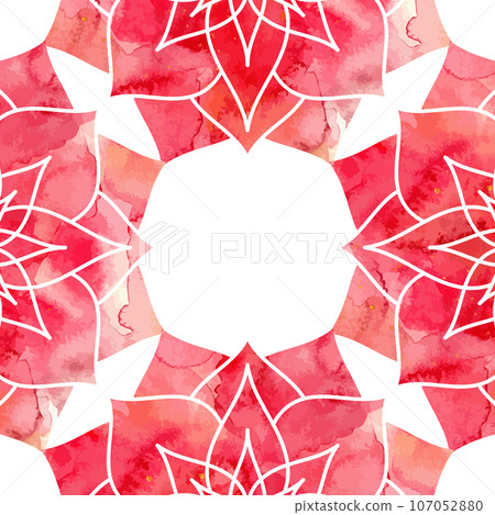 Abstract background with red watercolor patterns mandala Abstract background with red watercolor patterns mandala 107052880