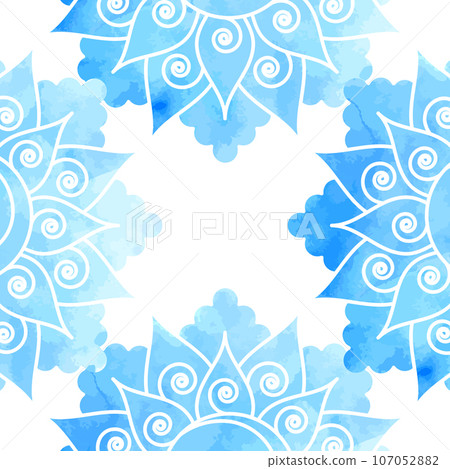 Abstract background with blue ethnic oriental pattern Abstract background with blue ethnic oriental pattern 107052882