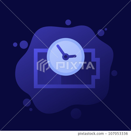 battery charging time icon, vector design battery charging time icon, vector design 107053336