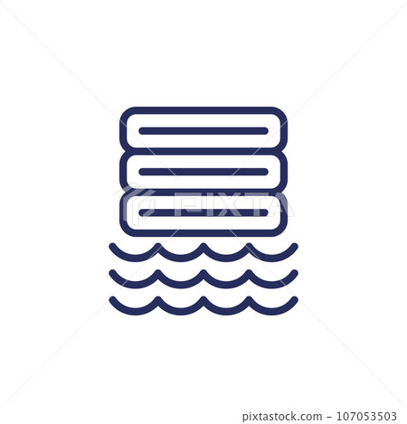Data lake line icon, storing raw data vector 107053503