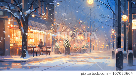 雪夜照明壁紙 壁紙 107053664