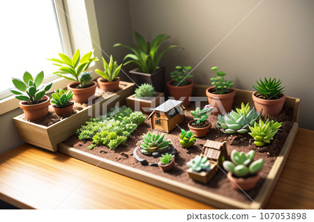 微型多肉花園“AI生成圖像” 107053898