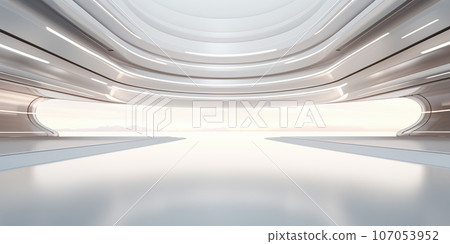 Empty space in futuristic room for background. 107053952