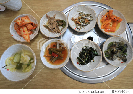 This is a side dish, a delicious Korean food. This is a side dish, a delicious Korean food. 107054094