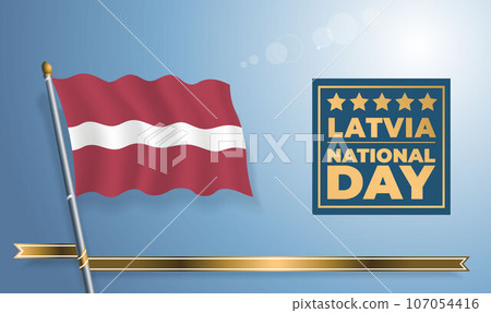 Latvia National Day, celebration template banner 107054416