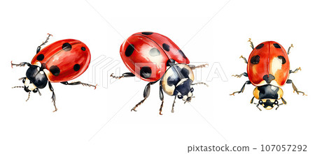 ladybird ladybug watercolor ai generated ai generated 107057292