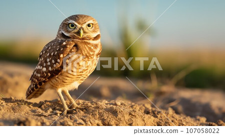 bird prairie burrowing owl ai generated 107058022